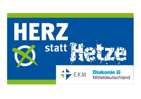 Banner Herz statt Hetze | Foto: Grafik: EKM.
